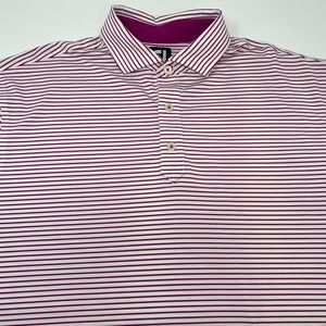 FootJoy Men's Striped Golf Polo - Purple and White